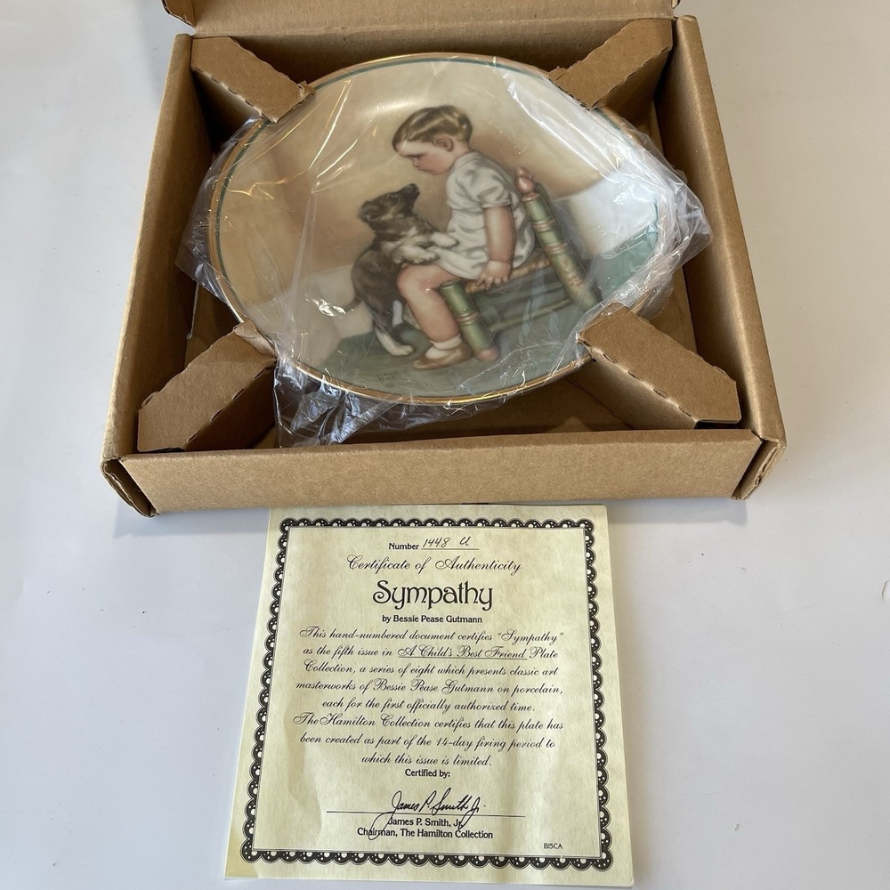 Vintage Bessie Pease Gutmann Sympathy Collector Plate Hamilton Collection NIB